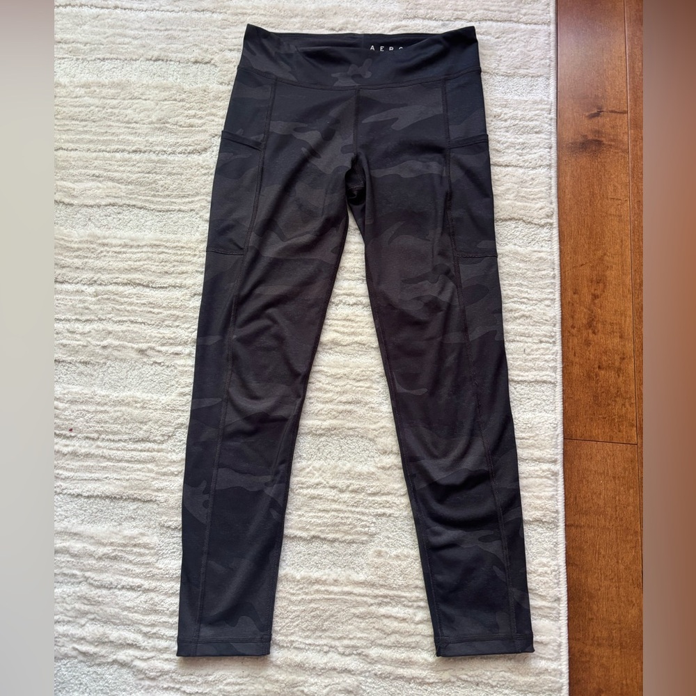 Aerie Black Camouflage Leggings
